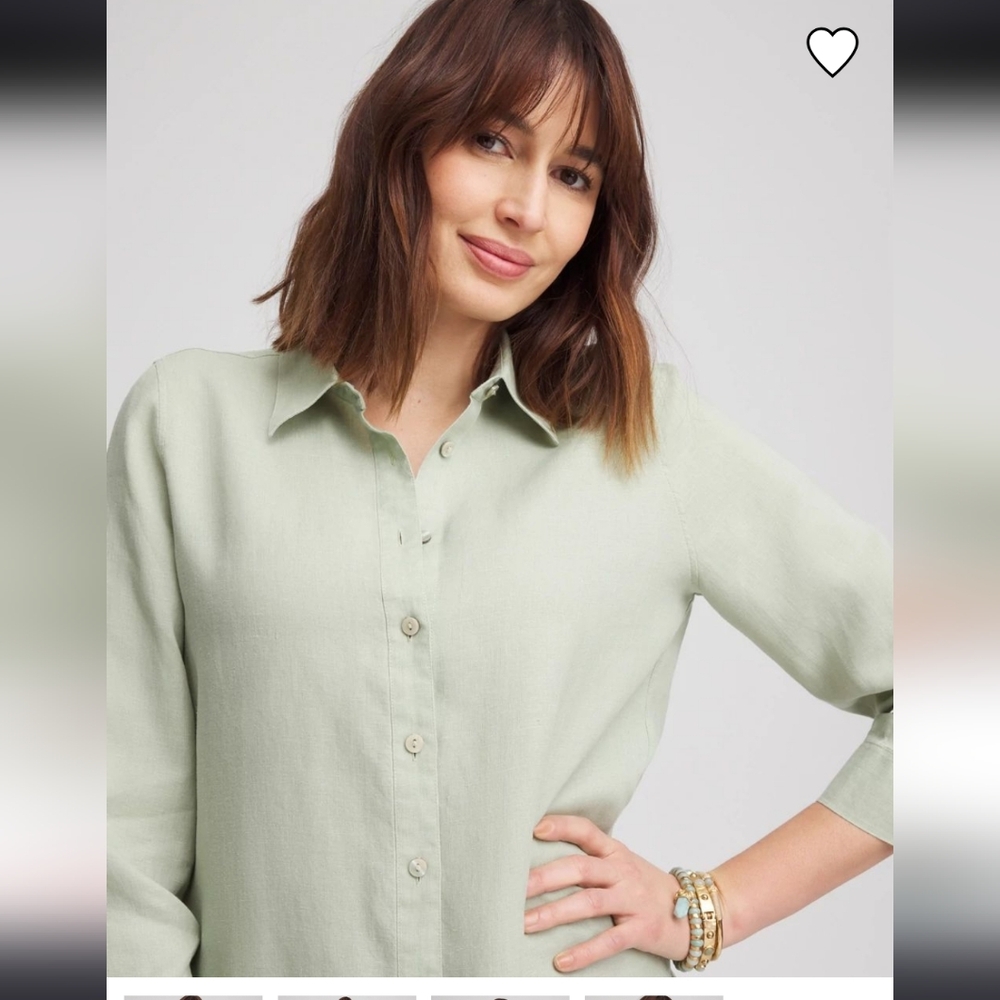 Chico's Light Mint Button-Up Blouse - image 3